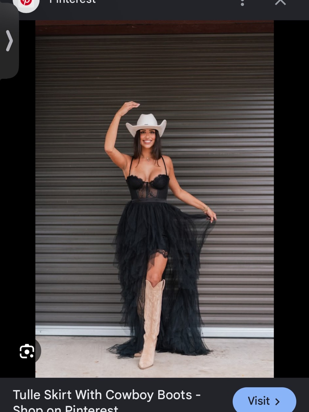 Black Tulle High-Low Dress with Corset Bodice